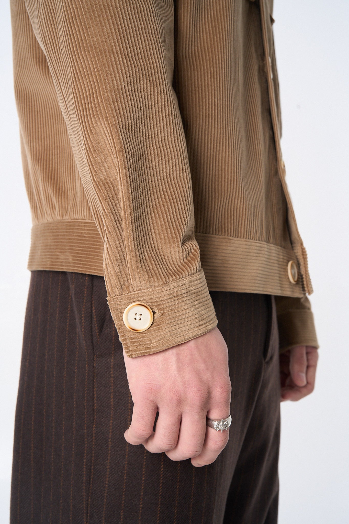 "Dean" Jacket in Fawn Brown 8-Wale Corduroy