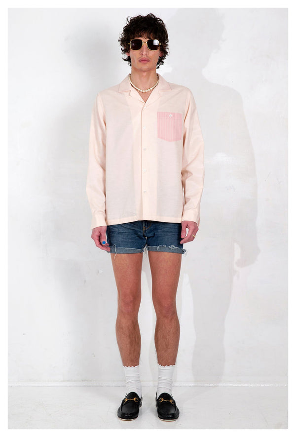soft pink camp collar shirt